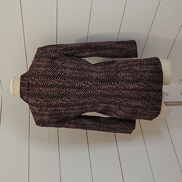 Ellen Tracy Linda Allard 12 petite brown and black squiggly line blazer - Picture 2 of 5